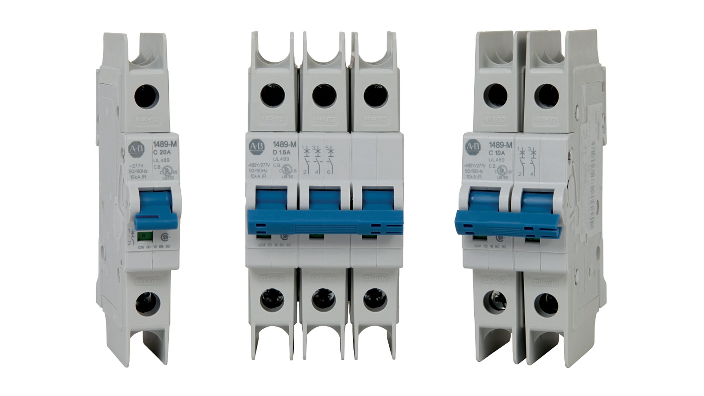 Group of three 1489-M Thermal Magnetic Circuit Breakers