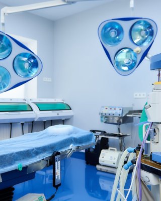 surgical clean room with equipment
