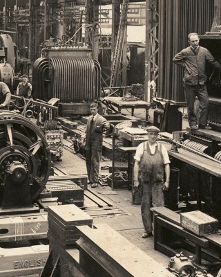 Factory Interior - circa 1900. Date: early 20th century