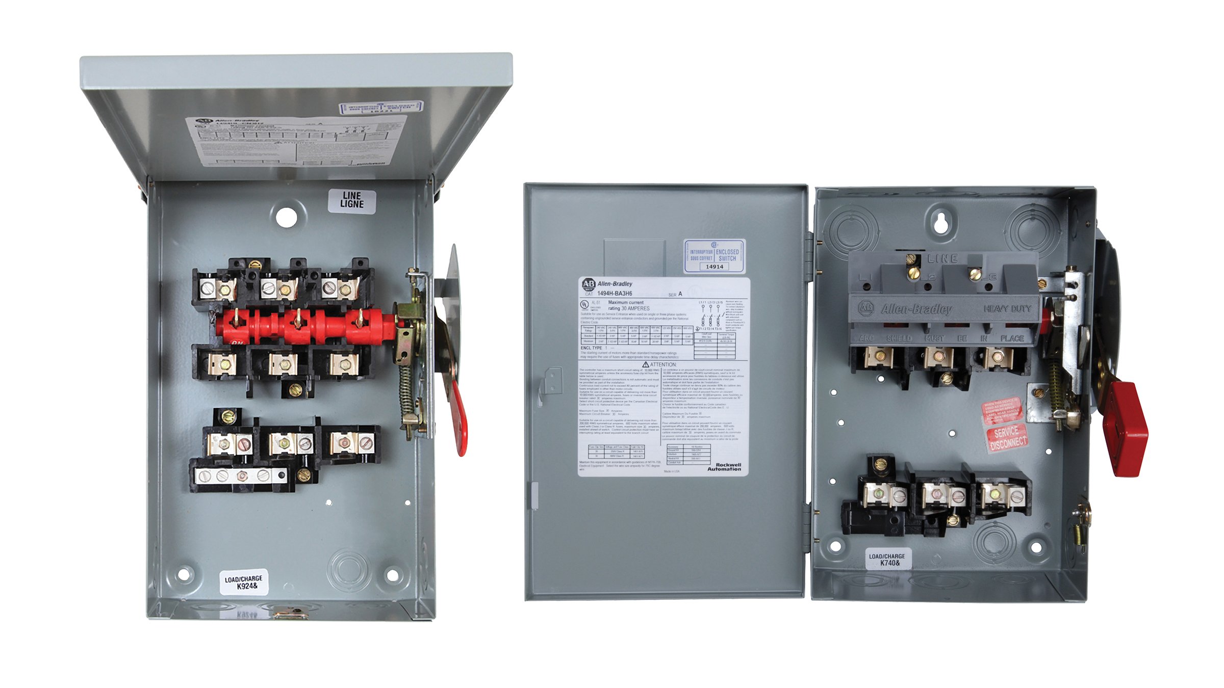 two 1494H-HL Safety Rotary Disconnect Switches