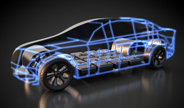 Electric vehicle abstract rendering