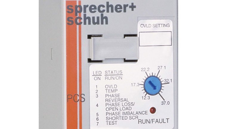 Sprecher & Schuh Series PCS softstarter controller dial setting and face plate