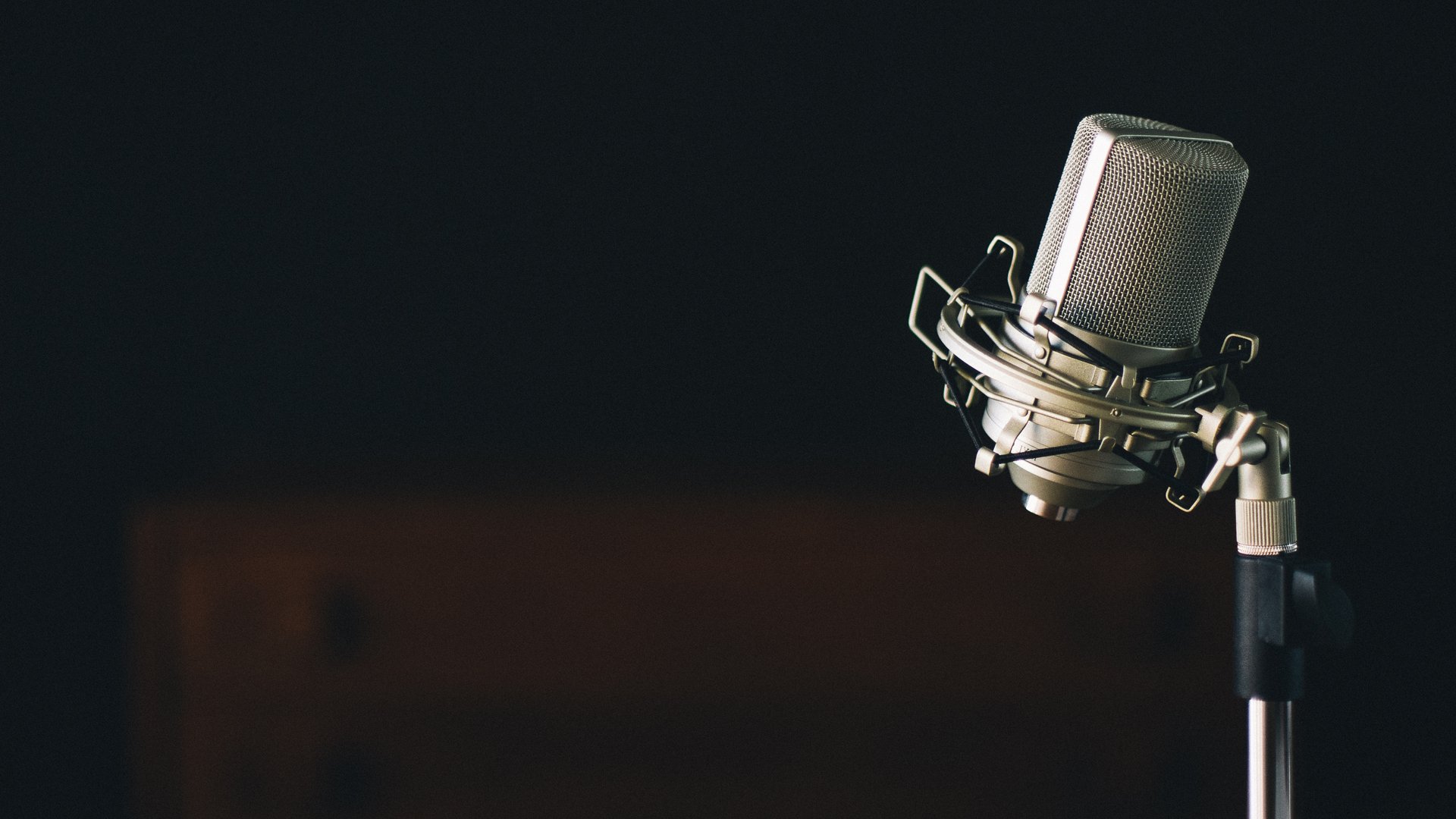 microphone against black background