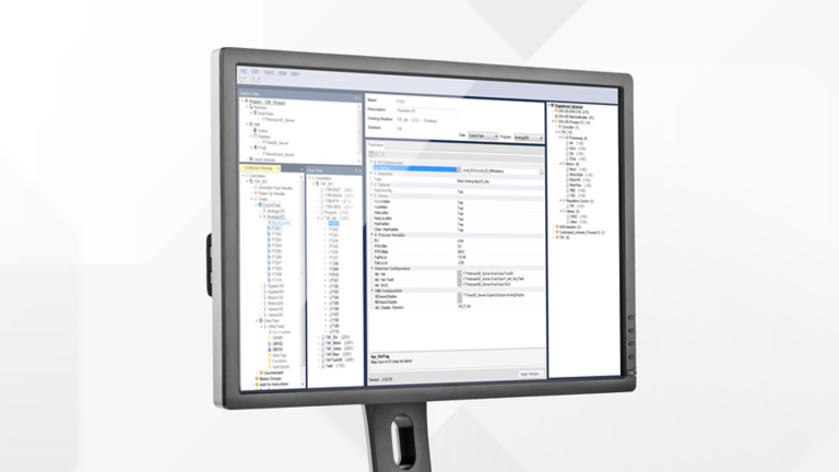 Monitor displaying Studio 5000 Application Code Manager Software