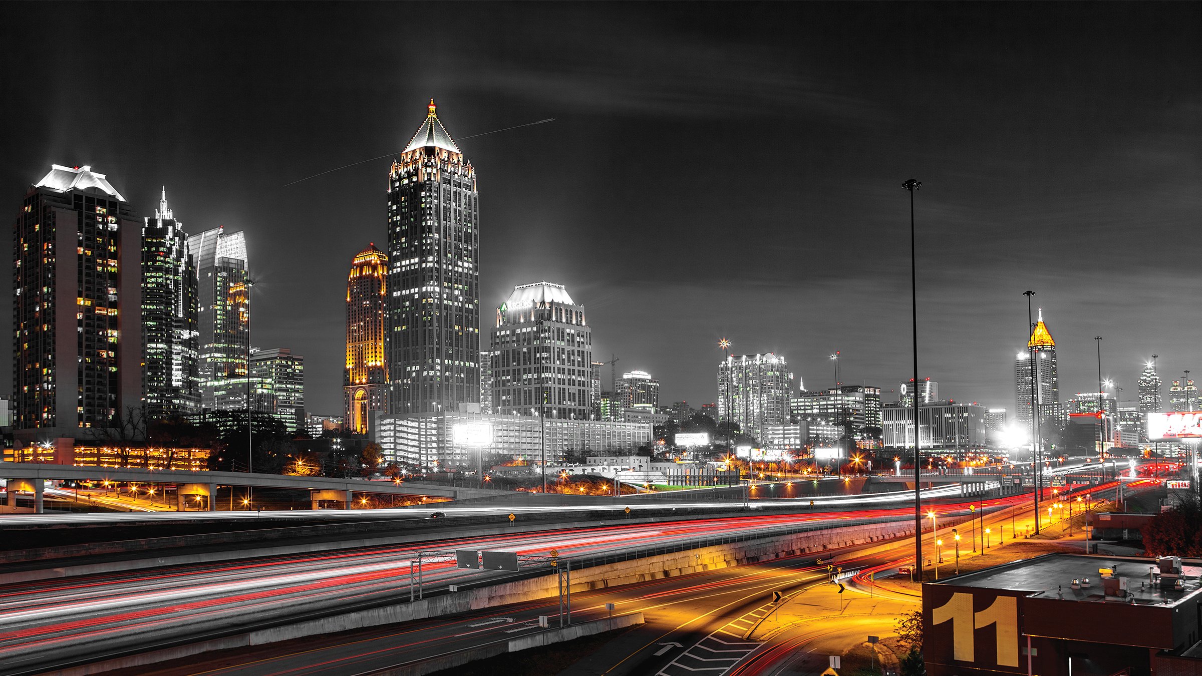 Atlanta City Georgia USA view at night