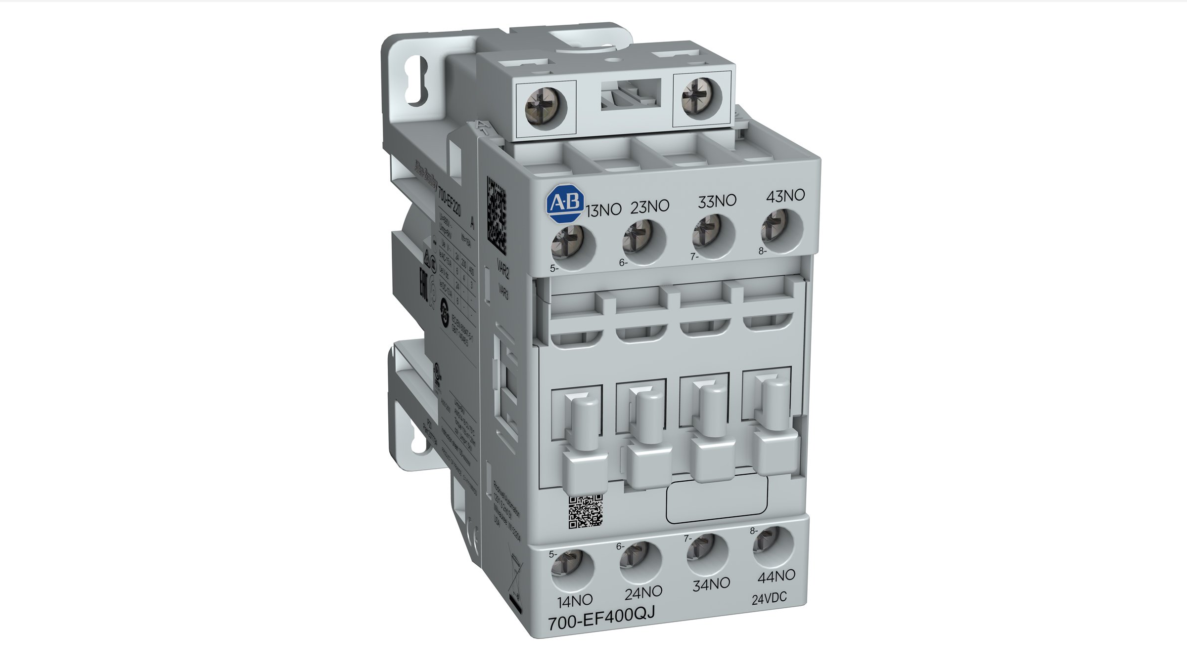 Allen-Bradley Bulletin 700-EF IEC 제어 릴레이는 범용 광범위 코일을 제공합니다.