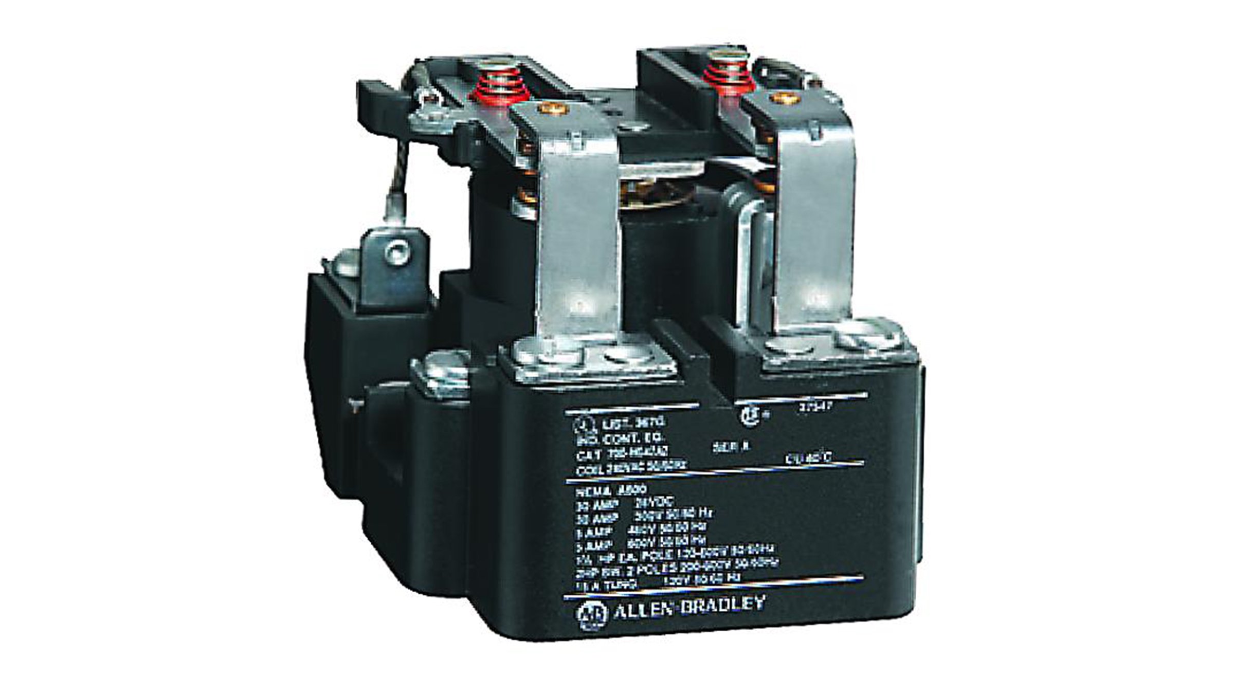 Los relés de alimentación eléctrica Boletín 700-HG de Allen-Bradley son aptos para conmutar cargas de CC.