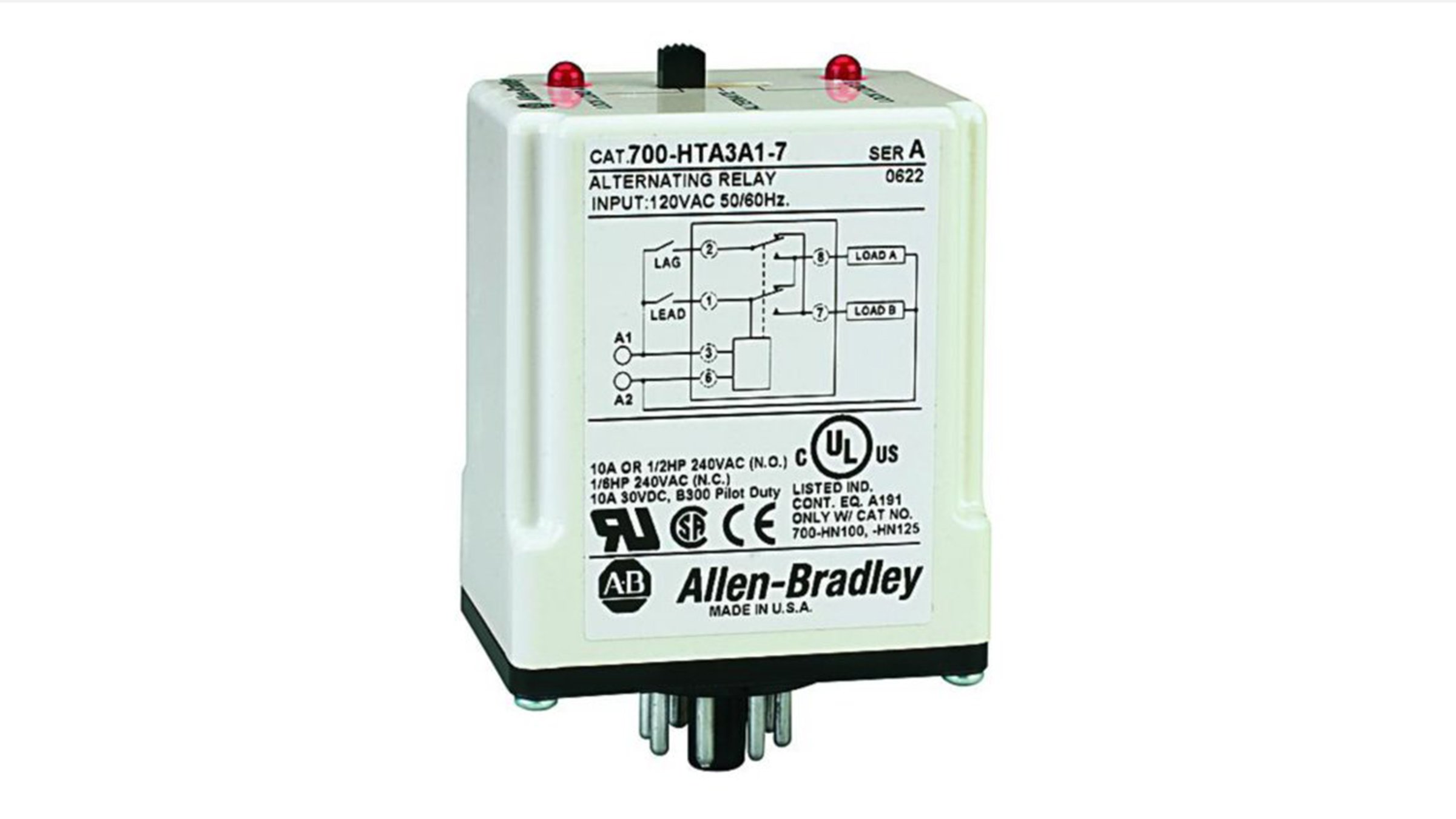 Os relés alternativos da Allen-Bradley cód. cat. 700-HTA atuam como relés de interposição entre seu controlador e dispositivos de campo.