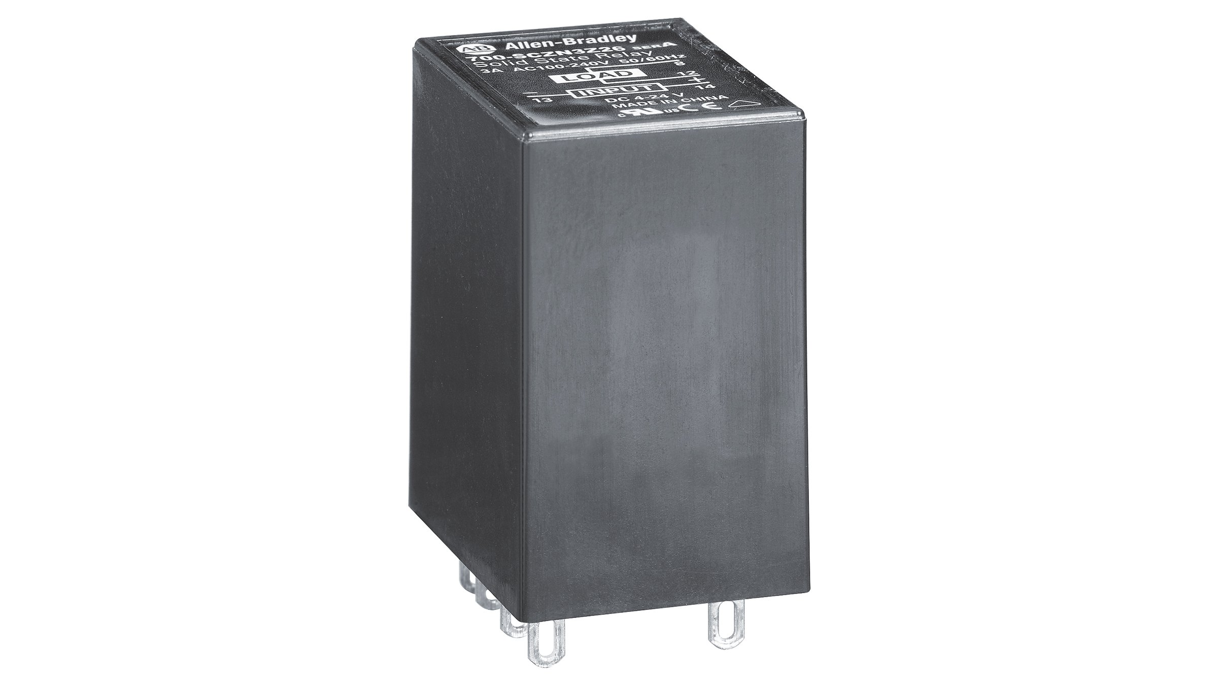 Allen-Bradley Bulletin 700-SC Ice Cube Solid-state Relays are miniature, socketed relays rated to 3 A load output current.