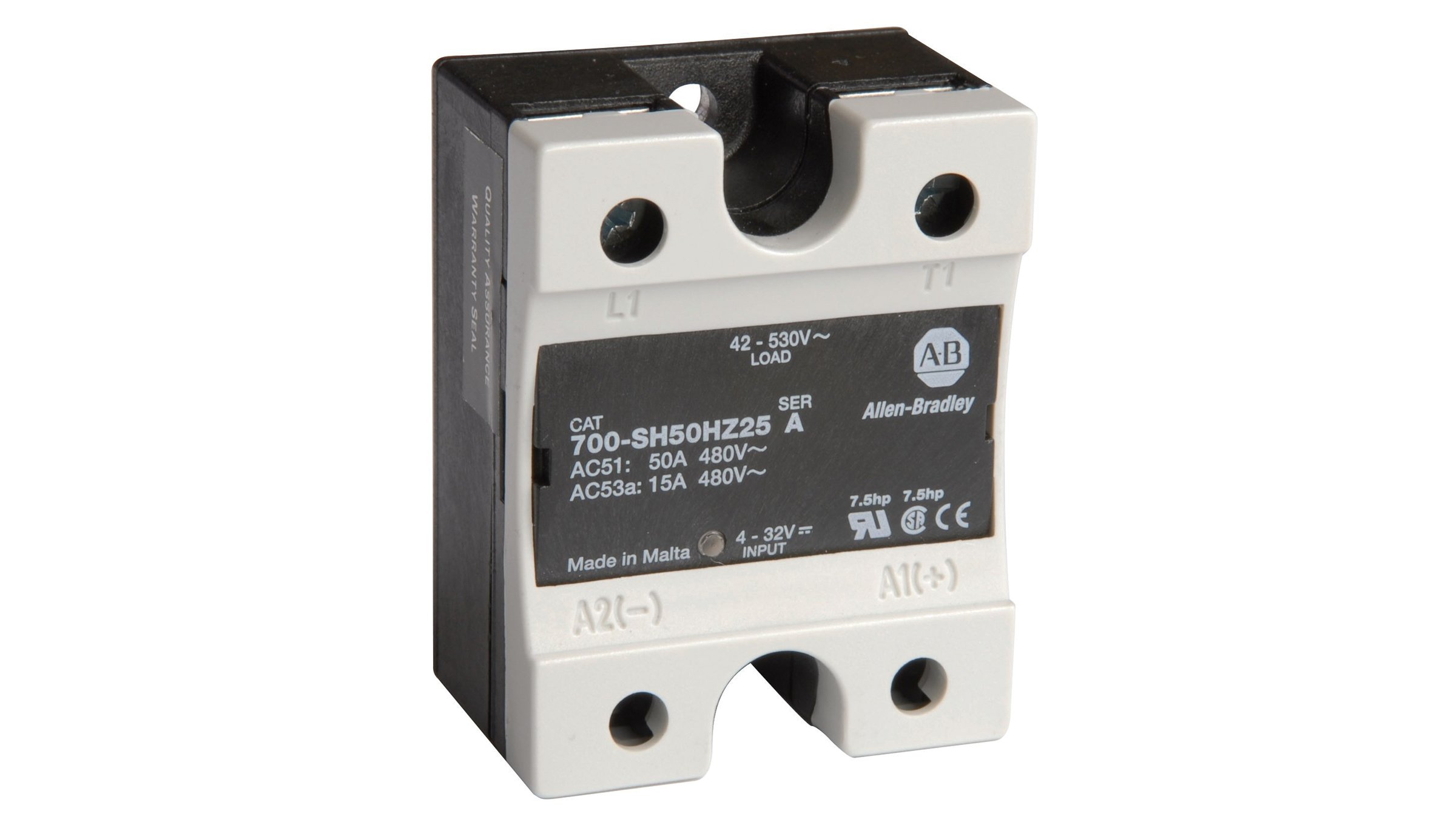 Allen-Bradley Bulletin 700-SH Hockey Puck Solid-state Relays can handle up to a 40 A continuous resistive load