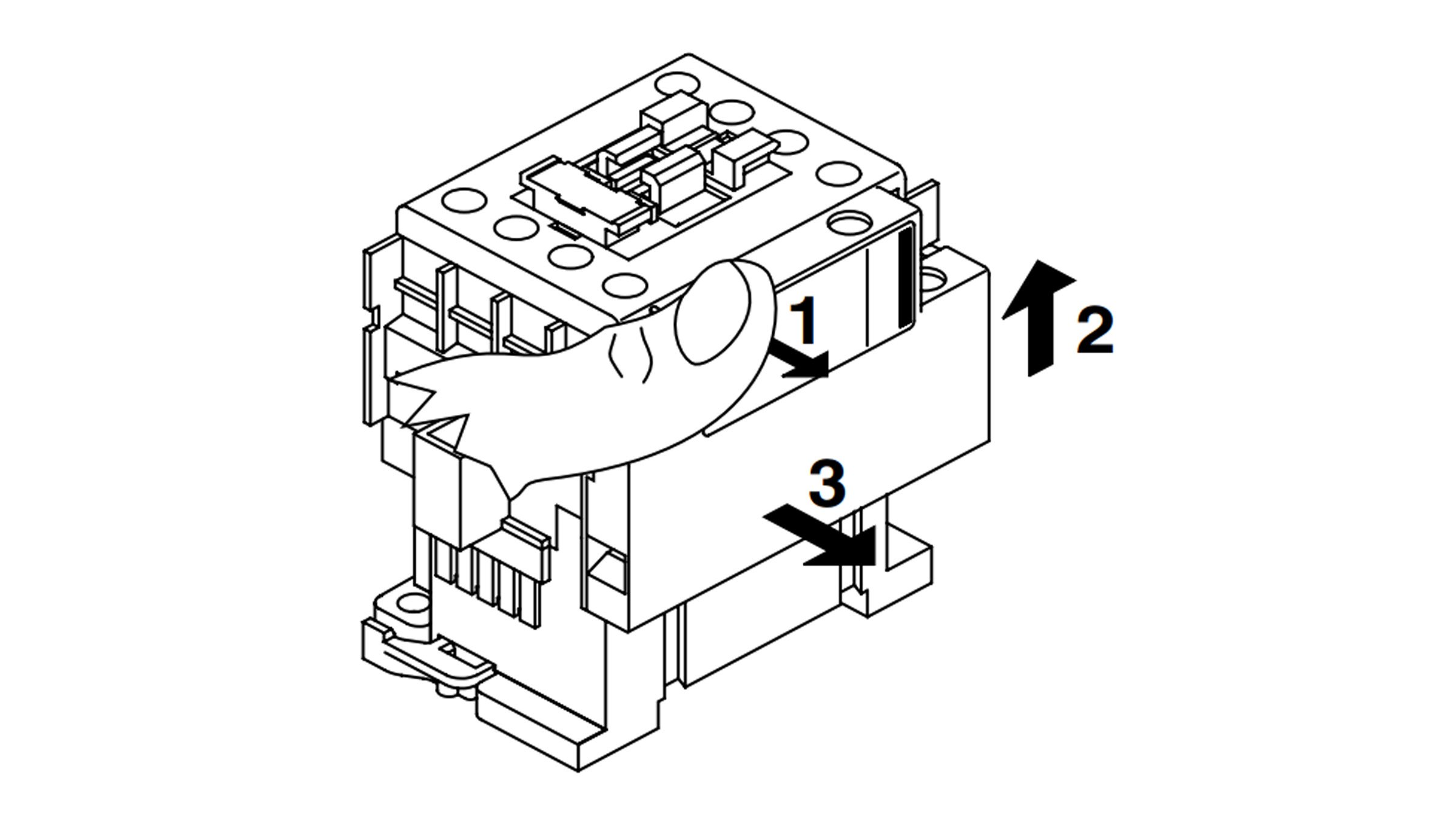 Sprecher & Schuh CA7 Auxiliary diagram showing 3 step removal 