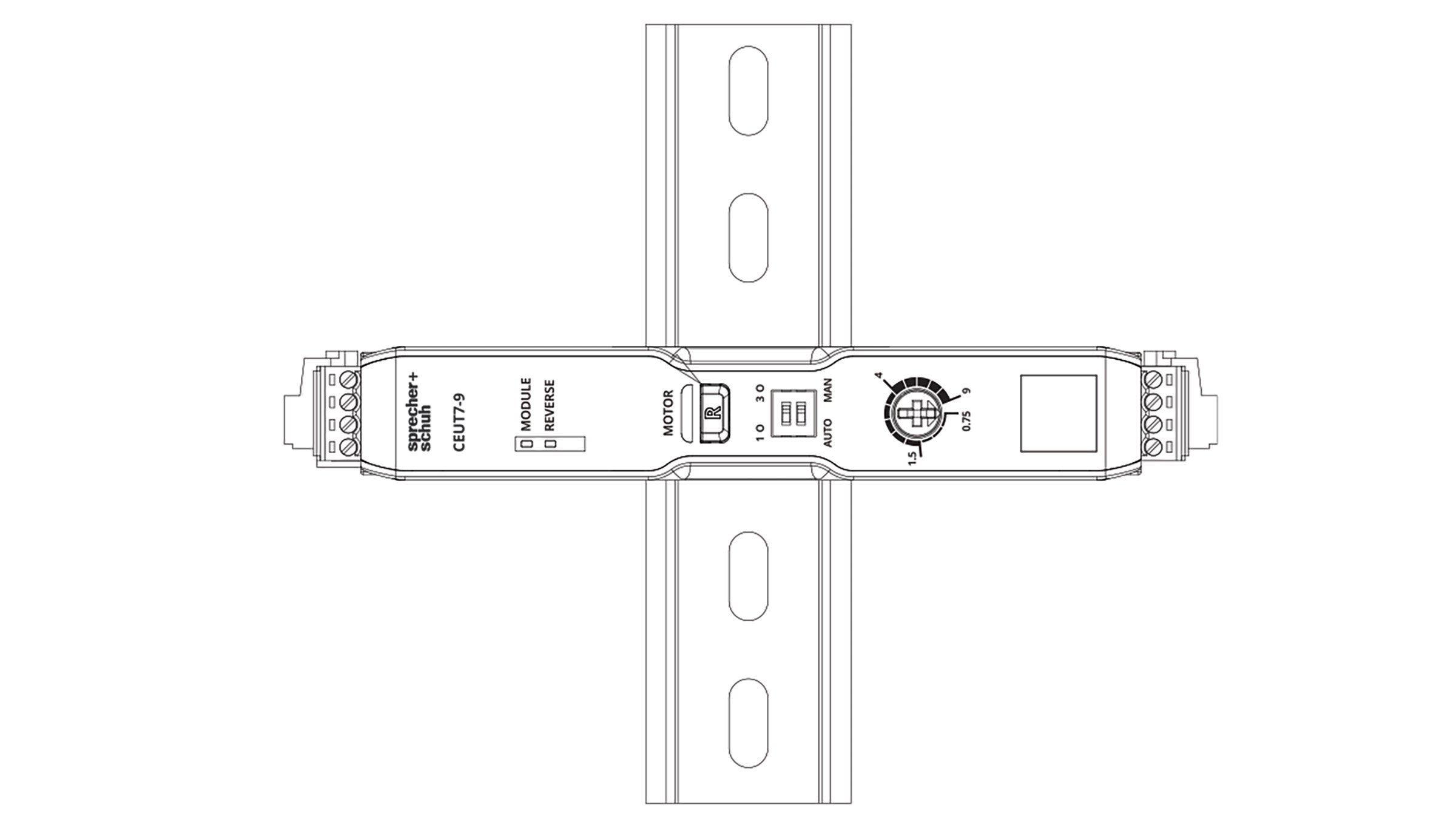 CEUT7-9 Electronic Starter in Horizontal mount position