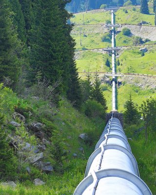 Oil pipeline in the mountains