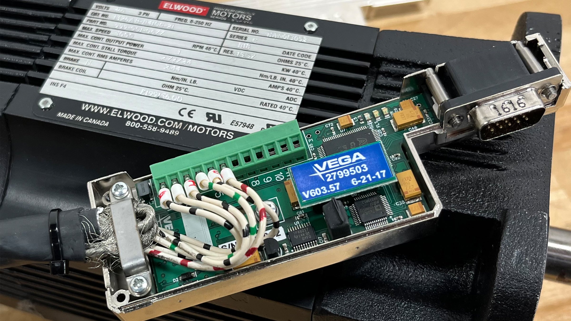 Elwood 1326AB with Vega 2799 Connectorized Resolver to Encoder Converter