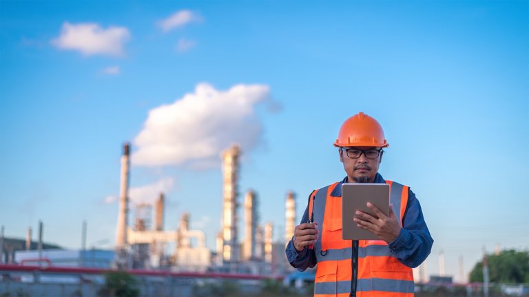 Engineer at chemical plant