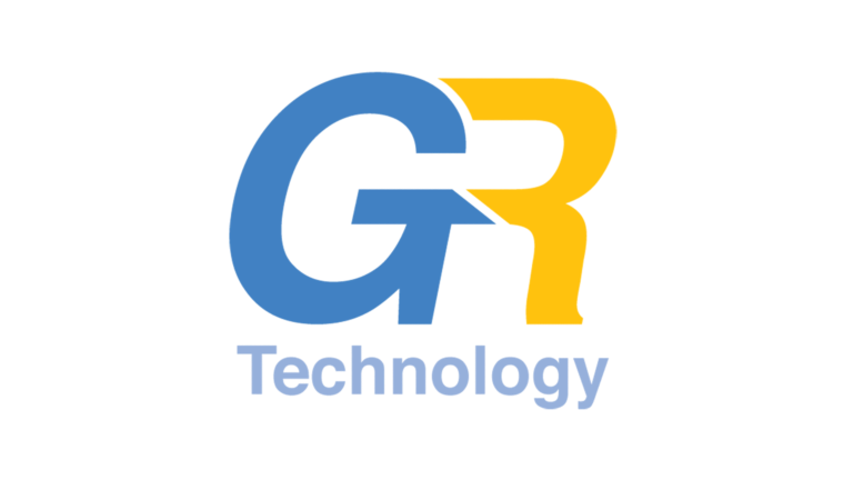 GR Technology blue and yellow company logo