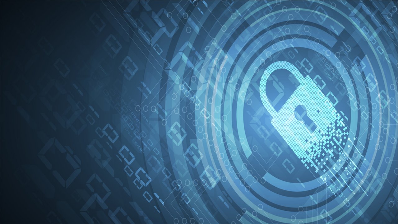 Candado azul de alta tecnología en un fondo azul sombreado que representa la ciberseguridad y la protección de la información