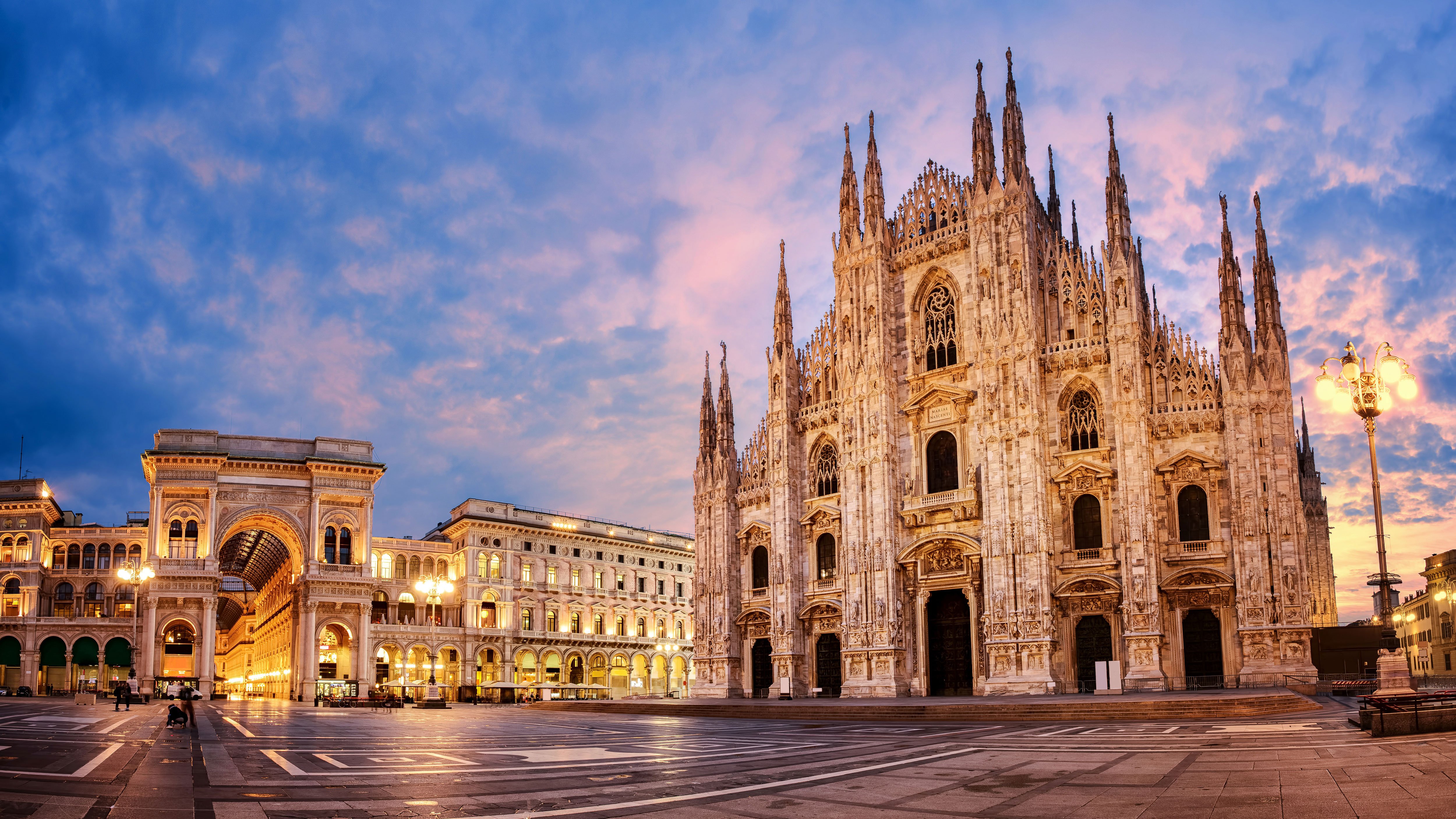 Milan city center with a church Duomo di Milano