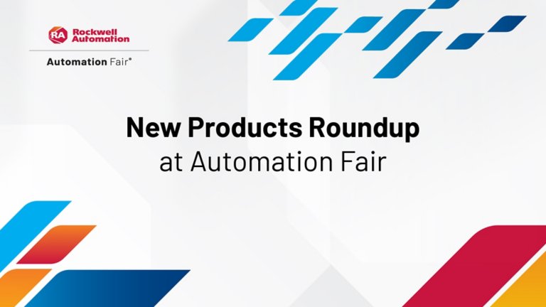 Title card for New Products Roundup at Automation Fair video at Automation Fair. 2022
