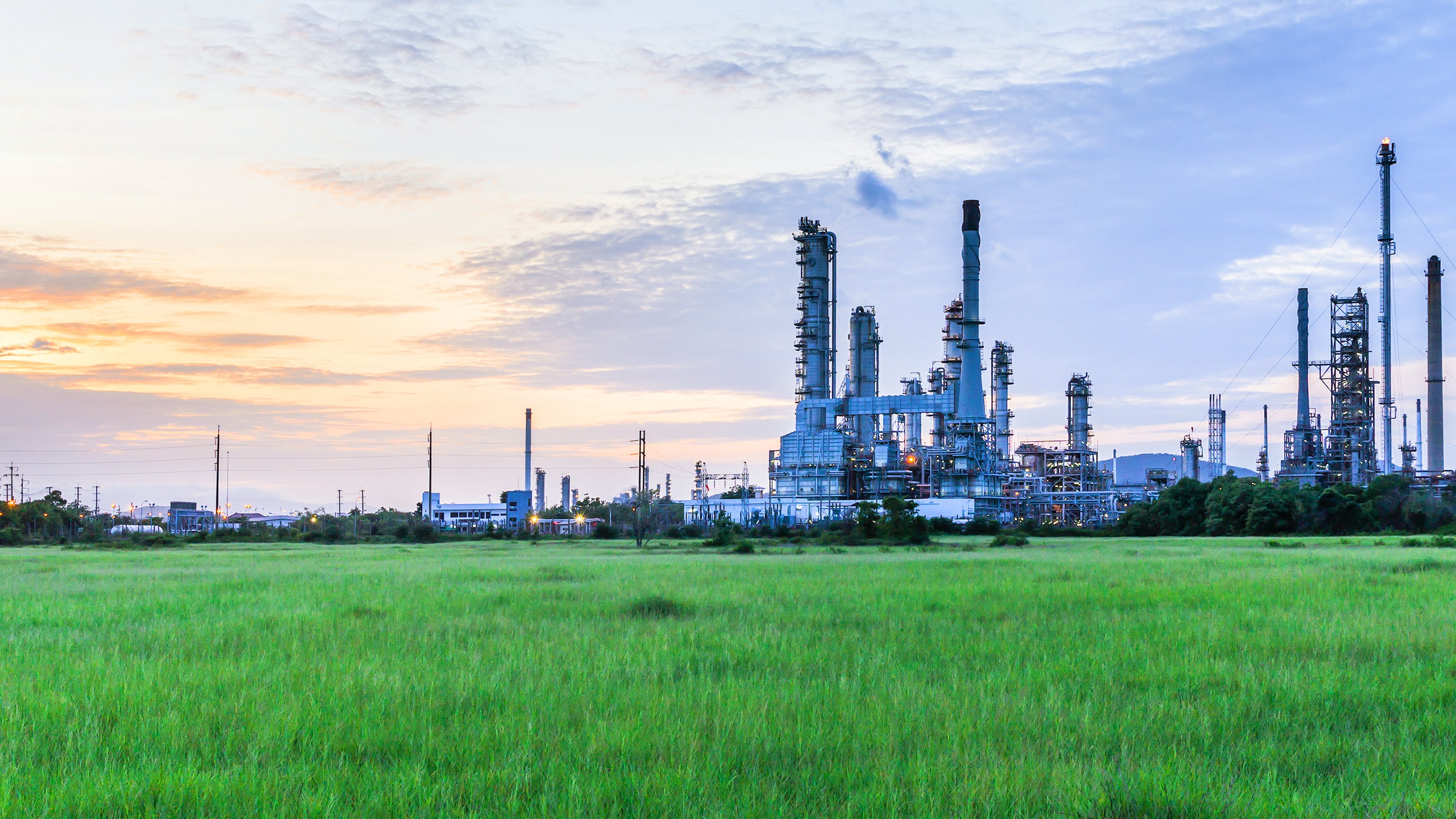 Oil refinery in the morning