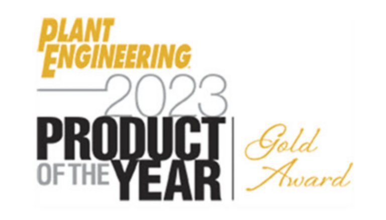 Logo du prix Produit de l'année 2023 par Plant Engineering - Or