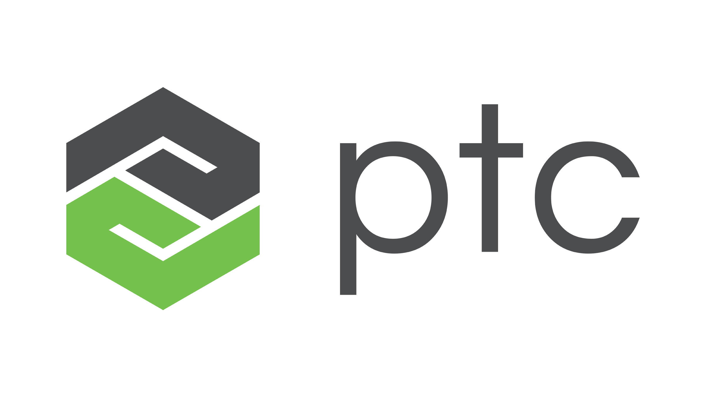 Grünes und graues PTC-Logo
