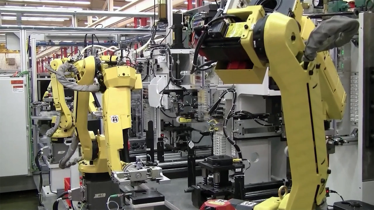 aerospace assembly line robotic arms