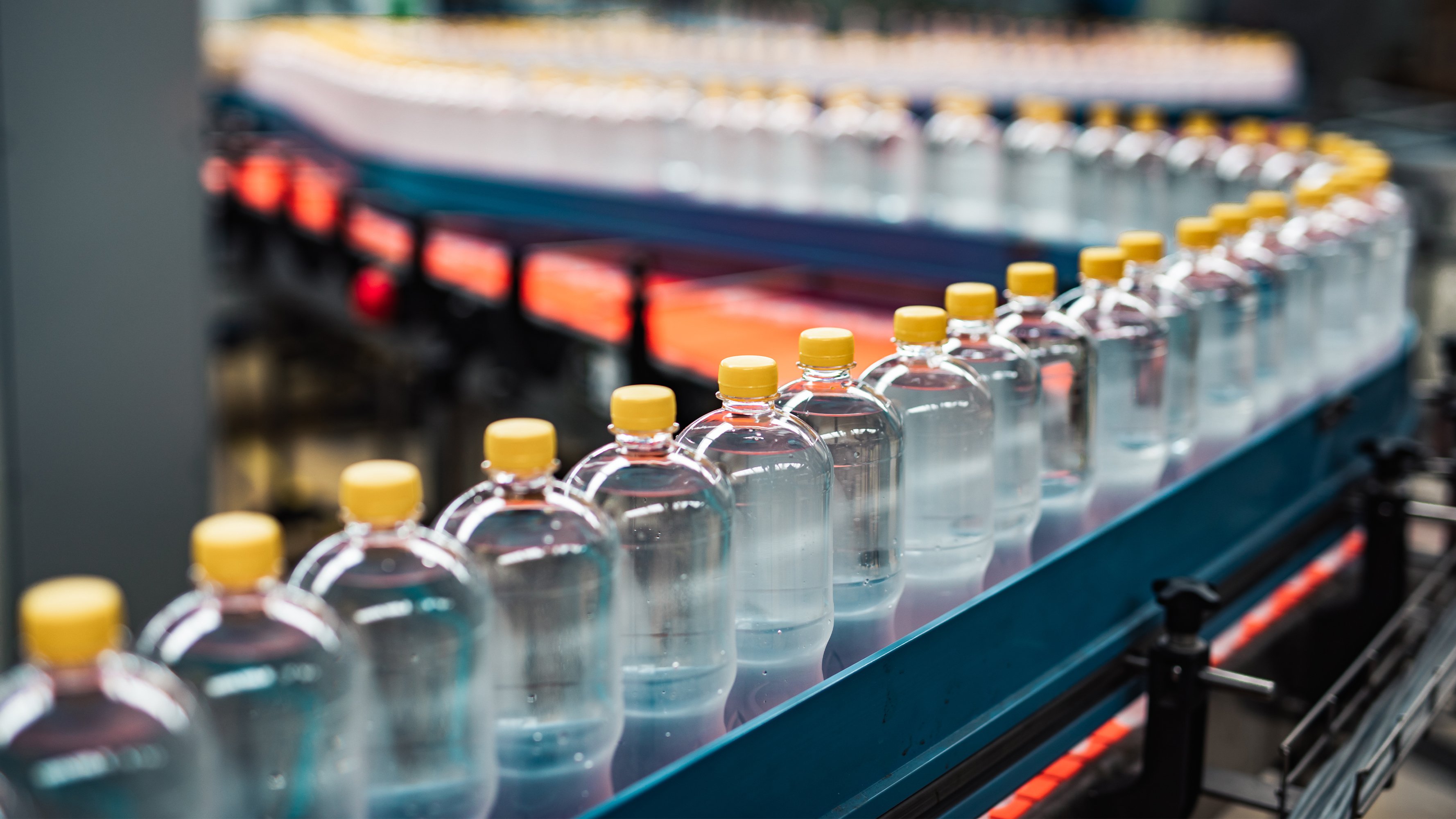 Bottling production line for processing and bottling