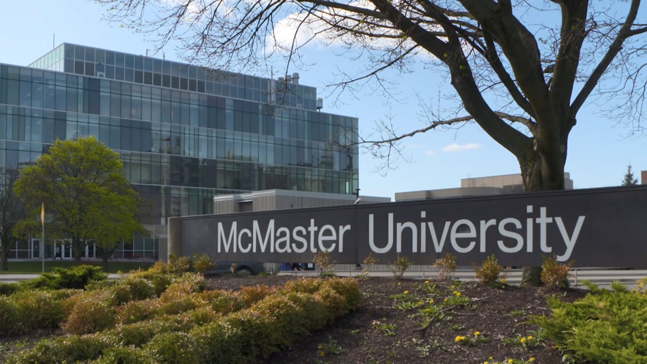 Sign for the entrance of McMaster University