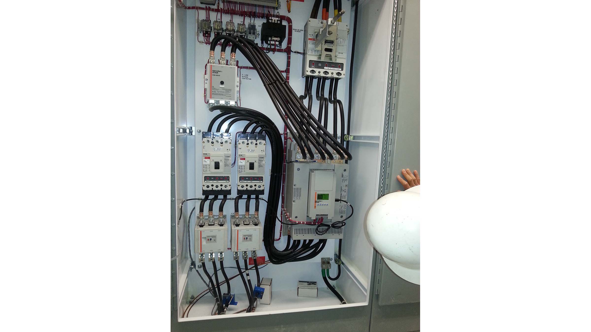 Softstarter motor control panel for Cemex plant in Florida to control the material handling conveyors