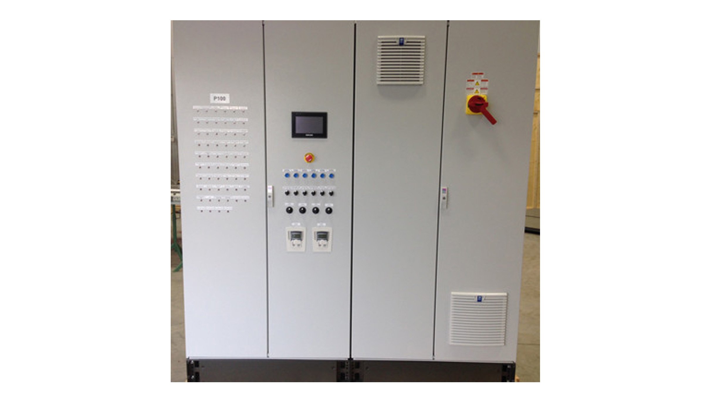 Exterior view of multi-starter control panel for control of variety of equipment at soybean oil manufacturer