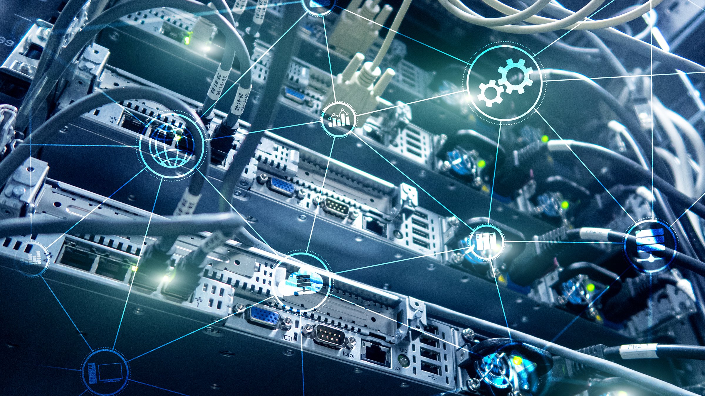 Industrial cybersecurity and network connectivity concept