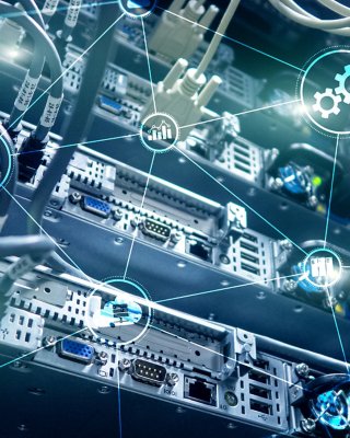 Industrial cybersecurity and network connectivity concept