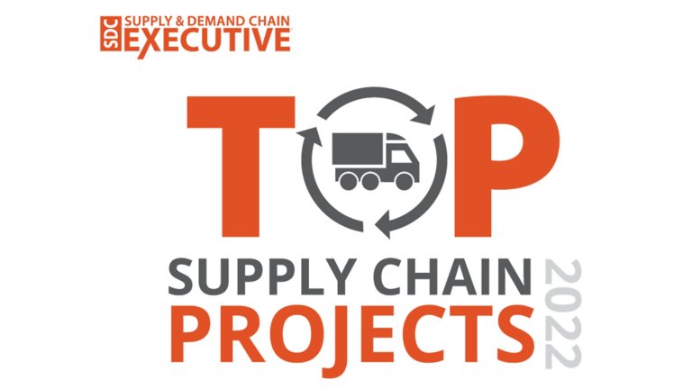 Ilustración gráfica del logotipo de Top Supply Chain Projects 2022 de SDC Executive