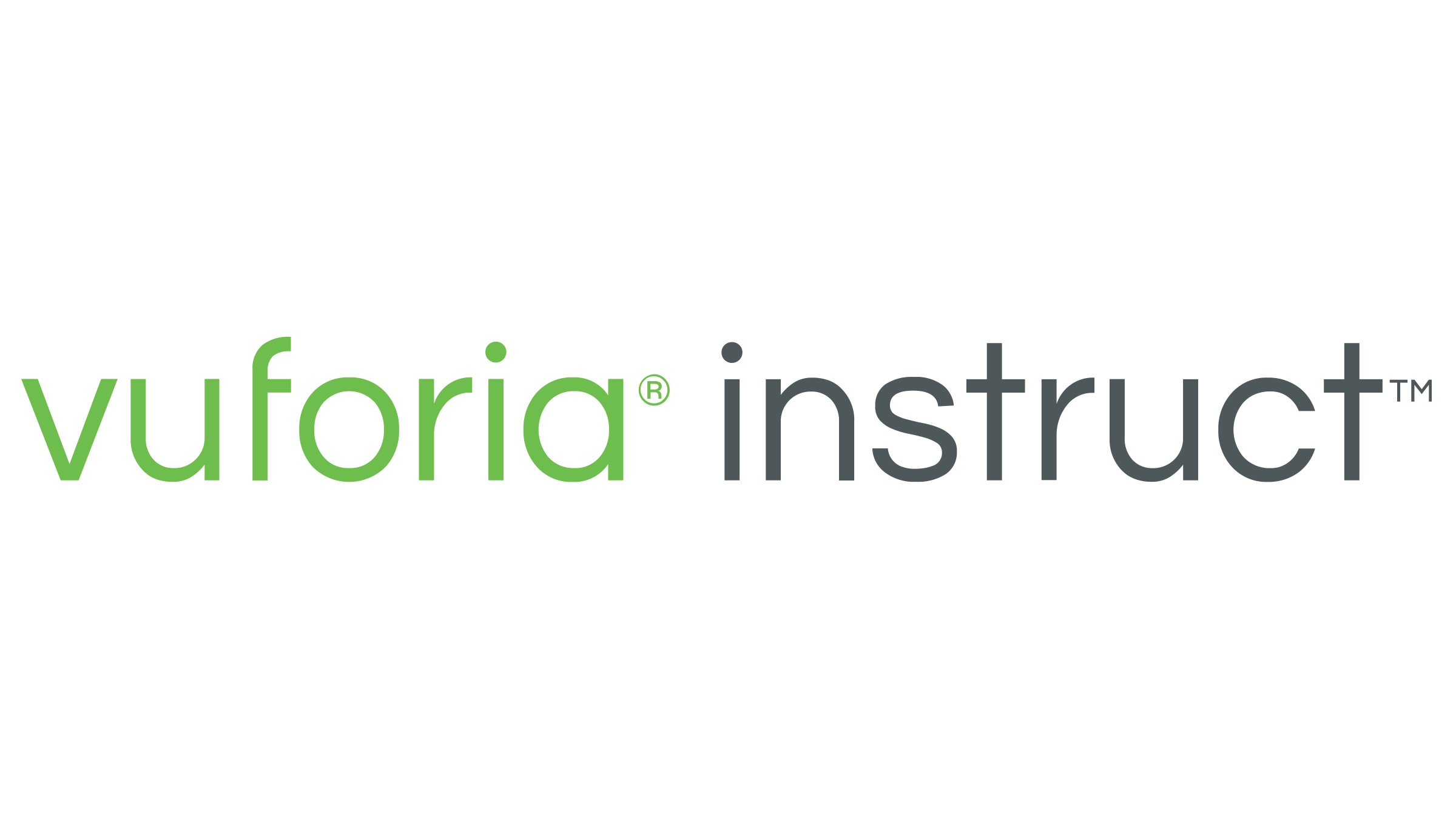 Logotipo verde y gris de PTC Vuforia Instruct