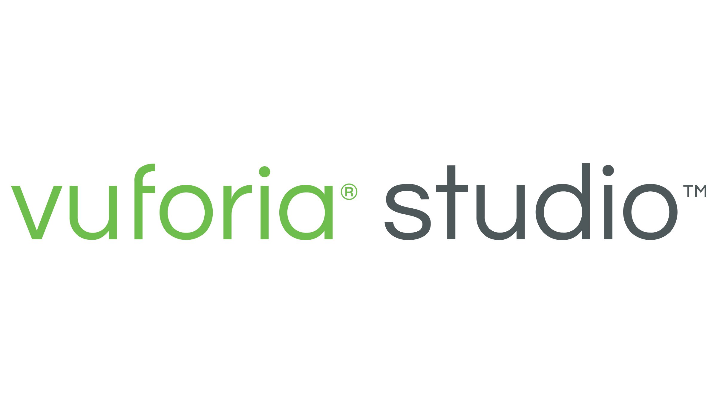 Green and grey PTC Vuforia Studio logo