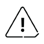 Outline in black of an alert using an exclamation mark inside a triangle
