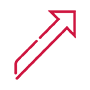 icona della freccia con contorno rosso che punta in alto a destra
