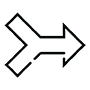 Icono de flecha combinada