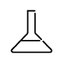 Schwarze Kontur eines konischen Fläschchens als Symbol für die Chemieindustrie