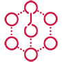 Simbolo di una rete rosso