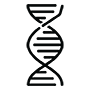 Schwarze Kontur eines DNA-Strangs als Symbol für die Pharmaindustrie