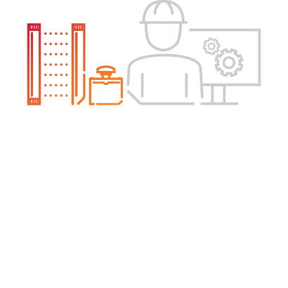 Colagem de ícones contendo dispositivos de segurança e um usuário em um computador, os dispositivos de segurança estão destacados em cores, enquanto o usuário e o computador são cinza