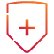 ícone de um escudo com um sinal de mais nele, representando segurança