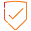 icon of a shield with a check mark on it, representing risk management