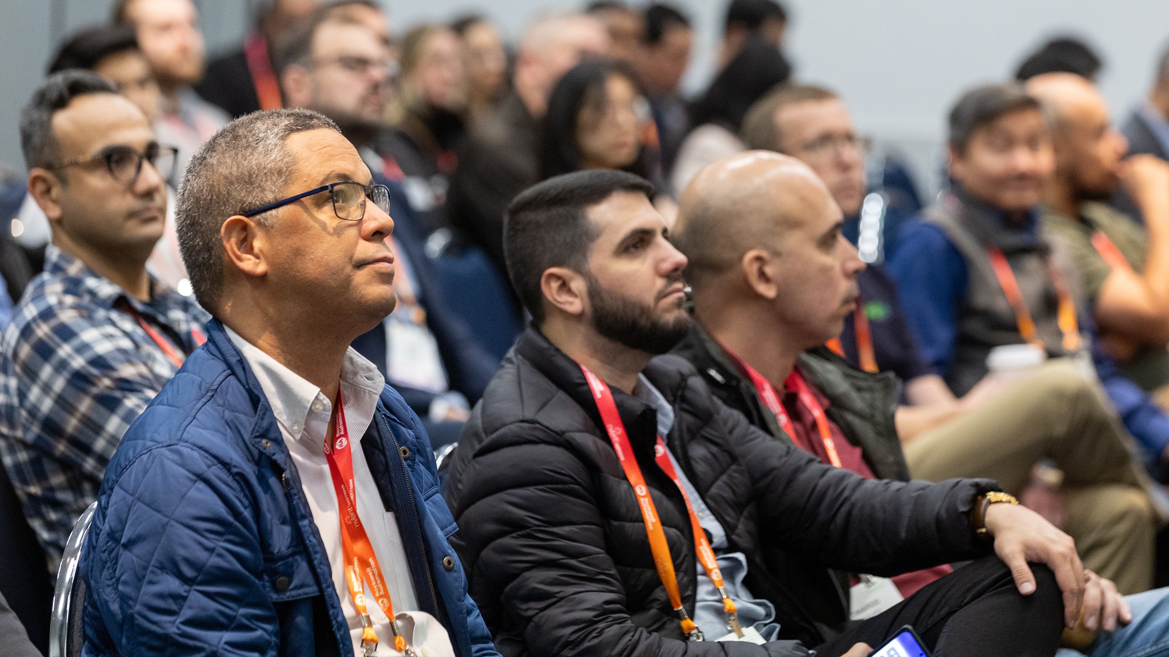Attendees listening to a presentation at Automation Fair
