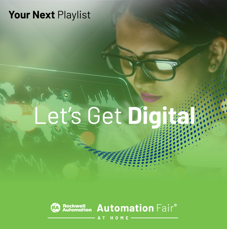 Lista de reproducción de webinars Estrategas digitales con las principales sesiones sobre transformación digital de la feria Automation Fair® At Home.