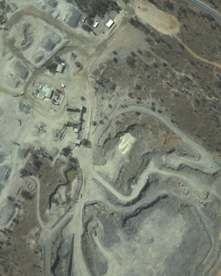 Aerial view of a quarry