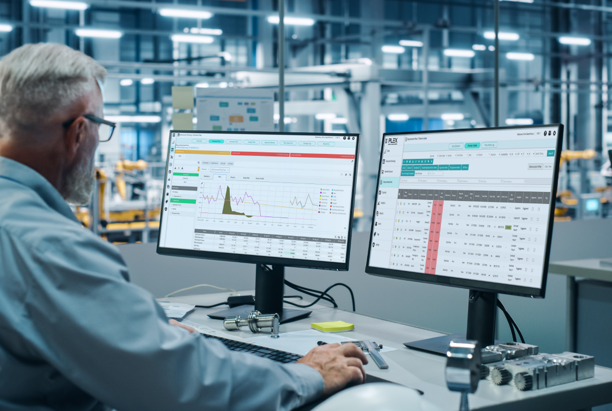 Man using Finite Scheduler on computer
