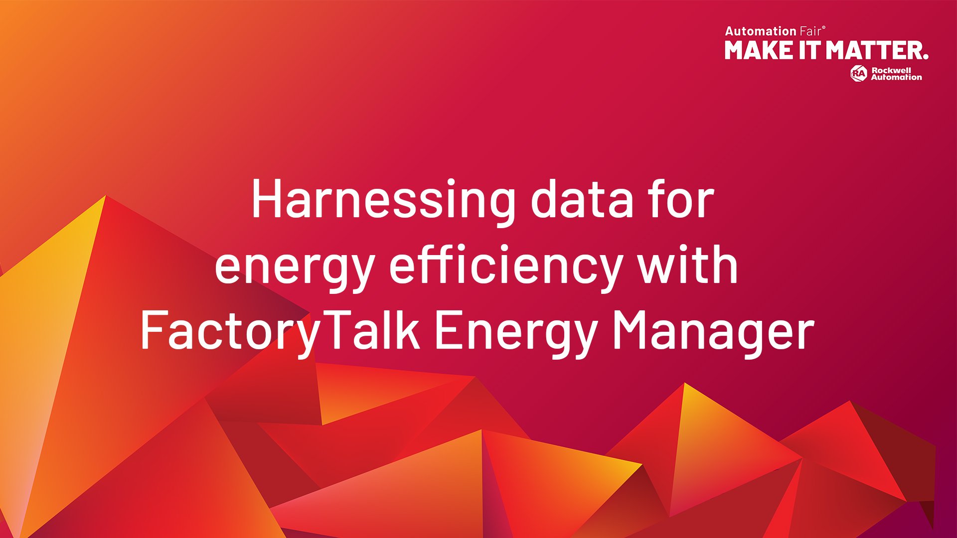 Harnessing data for energy efficiency with FactoryTalk Energy Manager